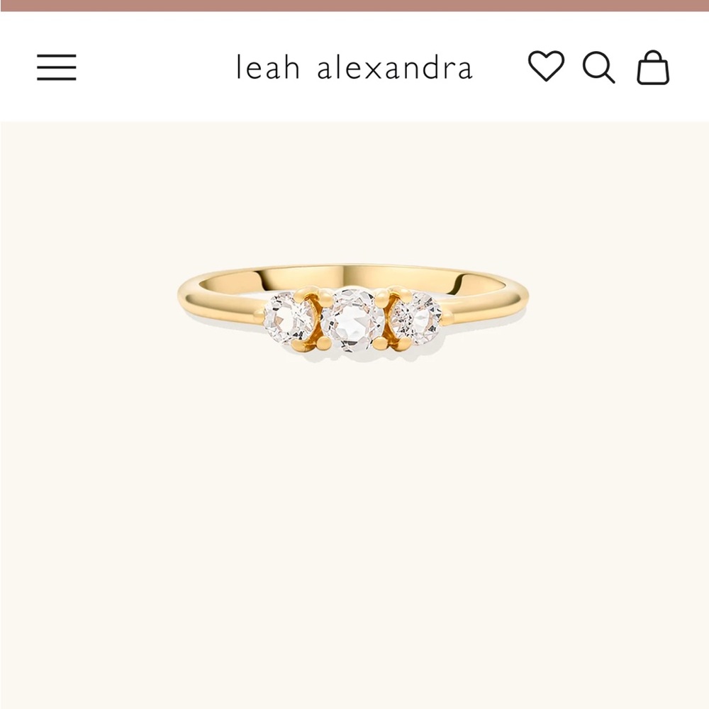Leah Alexandra Gold Ring with Clear Stones